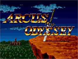 Title screen of Arcus Odyssey on the Sega Genesis.