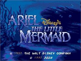 Title screen of Ariel - The Little Mermaid on the Sega Genesis.