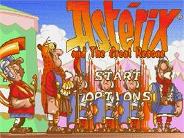 Title screen of Astérix and the Great Rescue on the Sega Genesis.