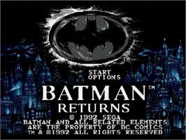 Title screen of Batman Returns on the Sega Genesis.