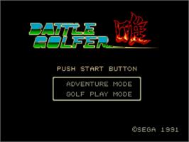 Title screen of Battle Golfer Yui on the Sega Genesis.