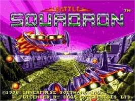 Title screen of Battle Squadron on the Sega Genesis.