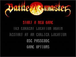 Title screen of Battlemaster on the Sega Genesis.