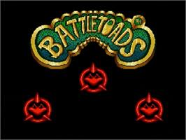 Title screen of Battletoads on the Sega Genesis.