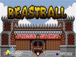 Title screen of Beastball on the Sega Genesis.