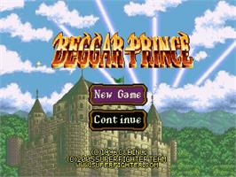 Title screen of Beggar Prince on the Sega Genesis.