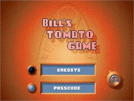 Title screen of Bill's Tomato Game on the Sega Genesis.