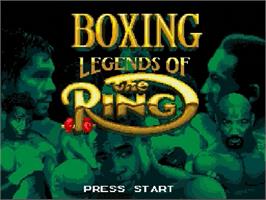 Title screen of Boxing Legends of the Ring on the Sega Genesis.