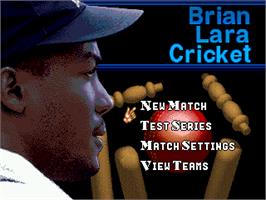 Title screen of Brian Lara Cricket on the Sega Genesis.