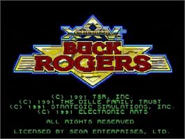 Title screen of Buck Rogers - Countdown To Doomsday on the Sega Genesis.