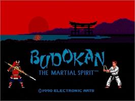 Title screen of Budokan: The Martial Spirit on the Sega Genesis.