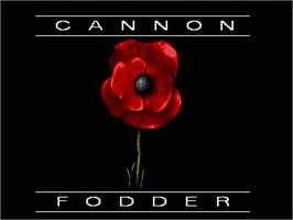 Title screen of Cannon Fodder on the Sega Genesis.