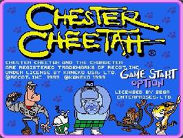 Title screen of Chester Cheetah: Too Cool to Fool on the Sega Genesis.