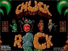 Title screen of Chuck Rock on the Sega Genesis.