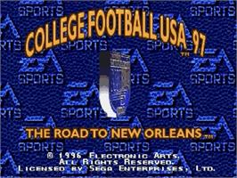 Title screen of College Football Usa 97 on the Sega Genesis.