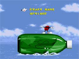 Title screen of Cool Spot on the Sega Genesis.