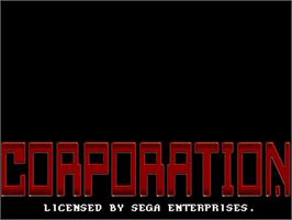 Title screen of Corporation on the Sega Genesis.