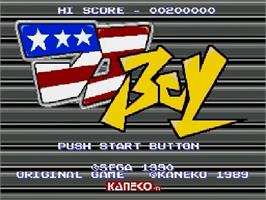 Title screen of DJ Boy on the Sega Genesis.