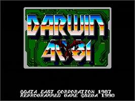 Title screen of Darwin 4081 on the Sega Genesis.