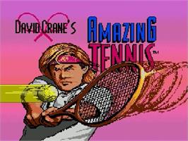 Title screen of David Crane's Amazing Tennis on the Sega Genesis.