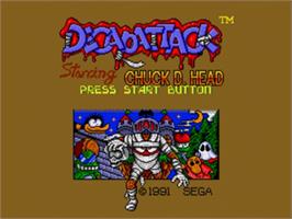 Title screen of Decap Attack on the Sega Genesis.