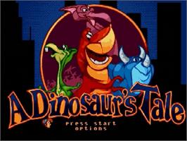 Title screen of Dinosaur's Tale, A on the Sega Genesis.