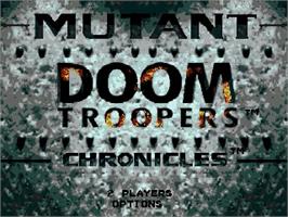 Title screen of Doom Troopers on the Sega Genesis.
