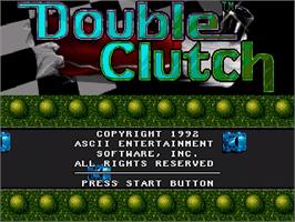 Title screen of Double Clutch on the Sega Genesis.
