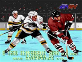 Title screen of Ea Hockey on the Sega Genesis.