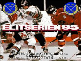 Title screen of Elitserien 95 on the Sega Genesis.