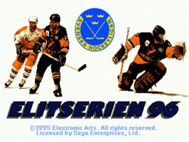 Title screen of Elitserien 96 on the Sega Genesis.