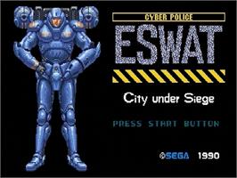 Title screen of Eswat - City Under Siege on the Sega Genesis.