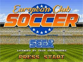 Title screen of European Club Soccer on the Sega Genesis.