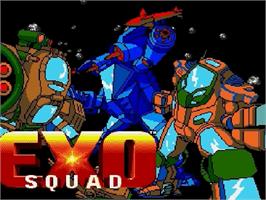 Title screen of Exo Squad on the Sega Genesis.