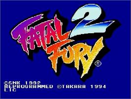 Title screen of Fatal Fury 2 on the Sega Genesis.