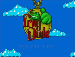 Title screen of Frog Dude on the Sega Genesis.