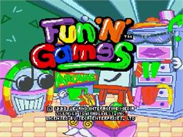Title screen of Fun 'n' Games on the Sega Genesis.