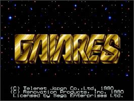 Title screen of Gaiares on the Sega Genesis.
