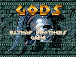 Title screen of Gods on the Sega Genesis.