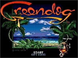 Title screen of Greendog - The Beached Surfer Dude! on the Sega Genesis.