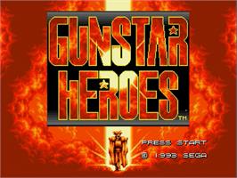 Title screen of Gunstar Heroes on the Sega Genesis.
