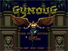 Title screen of Gynoug on the Sega Genesis.