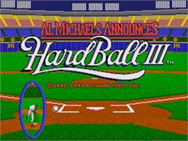 Title screen of HardBall 3 on the Sega Genesis.