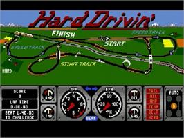 Title screen of Hard Drivin' on the Sega Genesis.