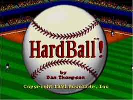 Title screen of Hardball! on the Sega Genesis.