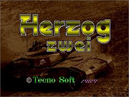 Title screen of Herzog Zwei on the Sega Genesis.