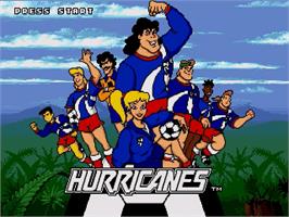 Title screen of Hurricanes on the Sega Genesis.