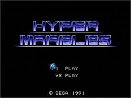 Title screen of Hyper Marbles on the Sega Genesis.