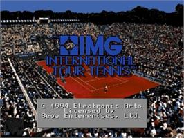 Title screen of IMG International Tour Tennis on the Sega Genesis.