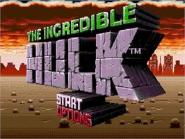 Title screen of Incredible Hulk, The on the Sega Genesis.